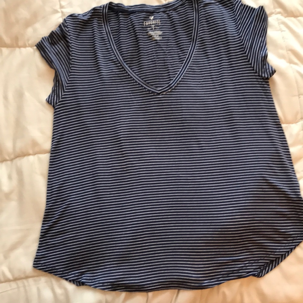 American Eagle navy with white horizontal stripes. Size medium